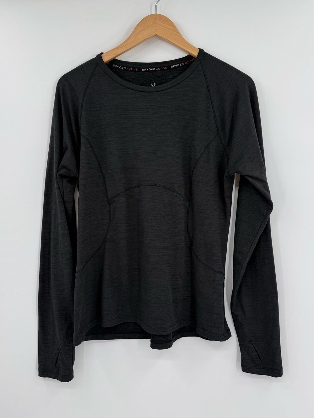 Spyder Active Long Sleeve Crewneck Performance Top | Heathered Charcoal | Large